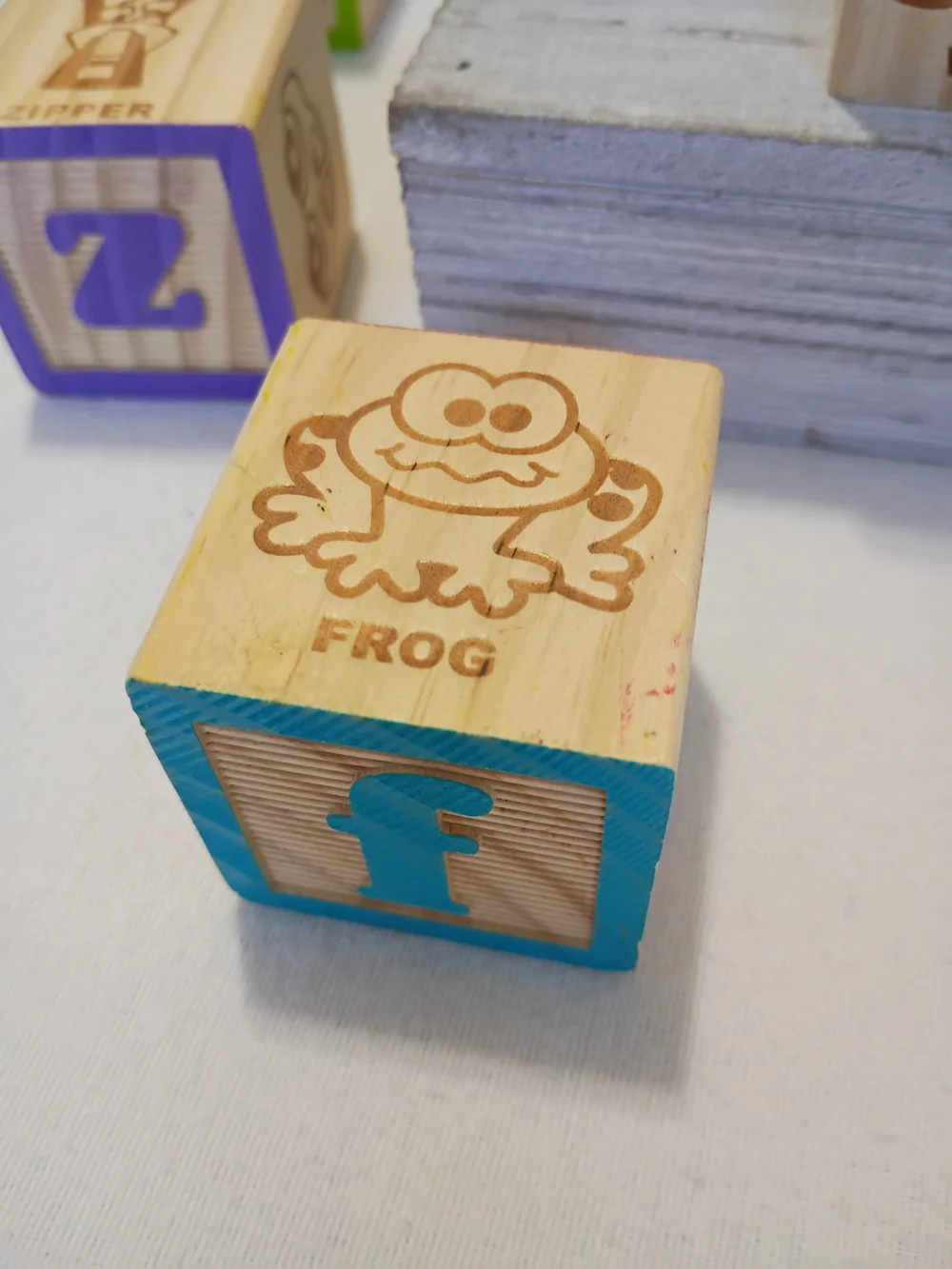 Colorful Wooden Alphabet Blocks Set Of 40 for Kids - Multicolor Learning Blocks